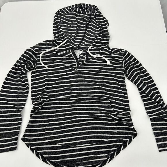 NWT Stitch Fix Market & Spruce Striped Kangaroo Pocket Drawstring Hood Pullover - Picture 1 of 6
